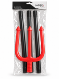 Fourche de diable rouge démontable JADEO avec manche noir pour déguisement Halloween