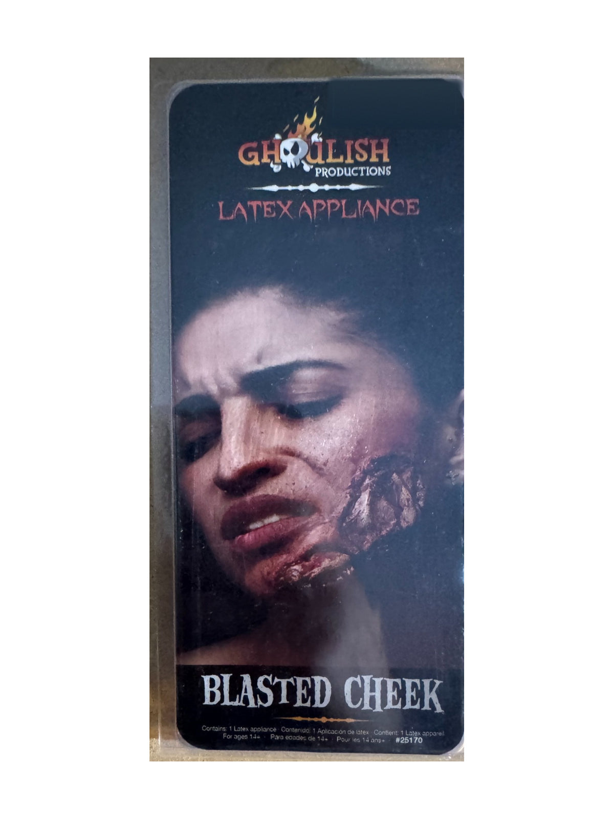 Prothèse en latex Blasted Cheek avec effet fictif de joue brûlée pour maquillage Halloween