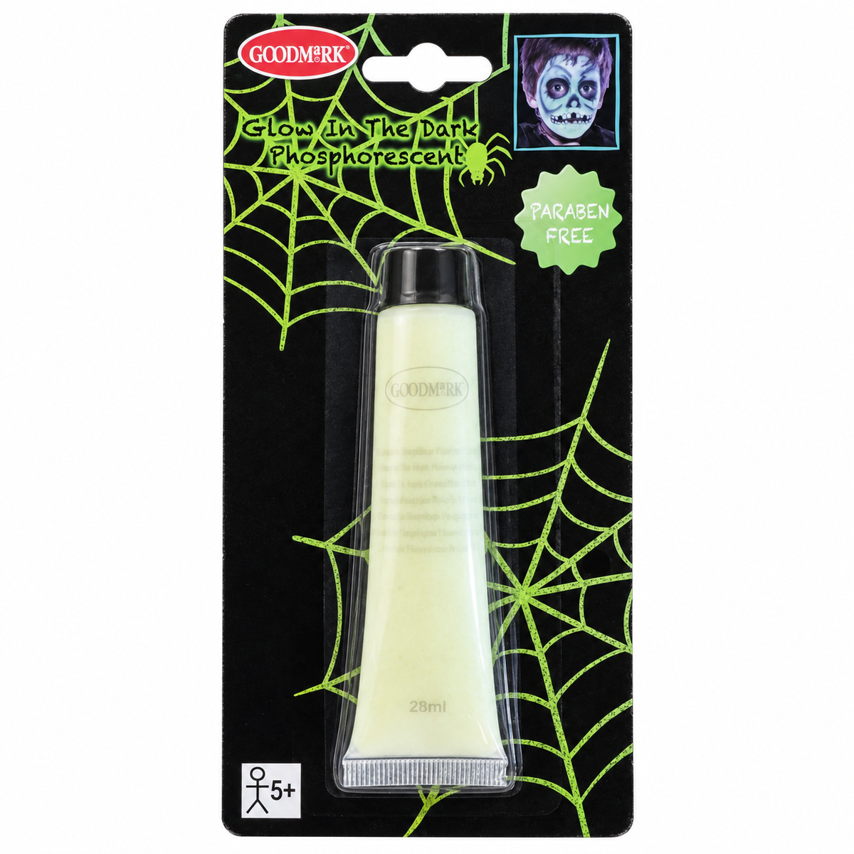 Maquillage phosphorescent Glow in the Dark Goodmark en tube de 28 ml pour Halloween