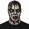 Masque cagoule zombie Widmann en tissu imprimé avec visage craquelé noir et blanc pour Halloween