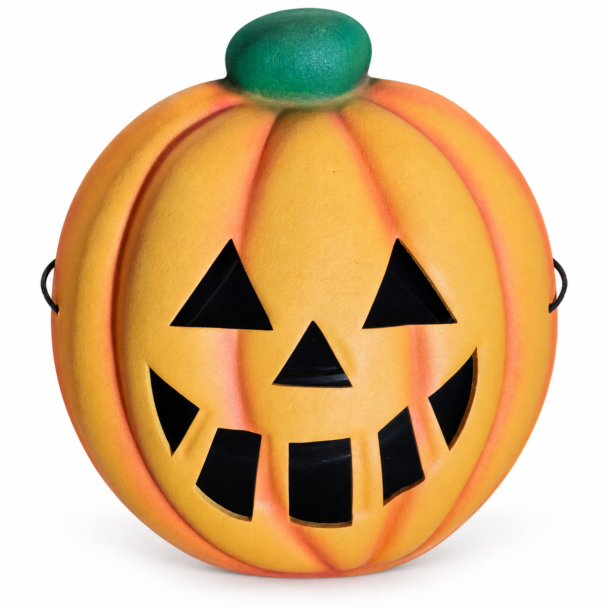 Masque citrouille orange Goodmark avec tige verte, yeux triangulaires et large sourire pour enfant