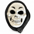 Masque de squelette avec capuche noire