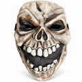 Masque squelette fissuré couleur os vieilli avec large mâchoire noire pour Halloween