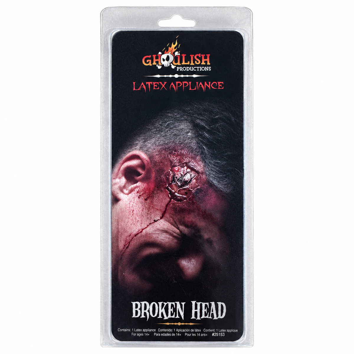 Prothèse en latex Broken Head effet fictif de crâne fracturé pour maquillage Halloween