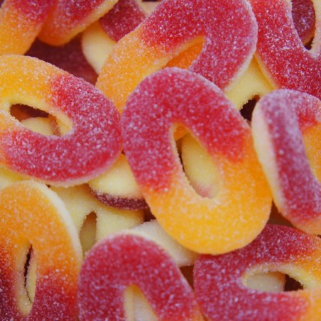Bonbon rondelle pêche Trolli gélifié goût pêche à l’unité