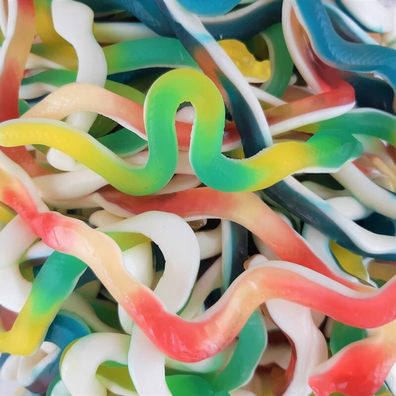 Bonbon serpentin Trolli gélifié forme serpent à l’unité