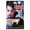 Dentier de vampire Widmann avec deux longues canines sous blister pour déguisement Halloween